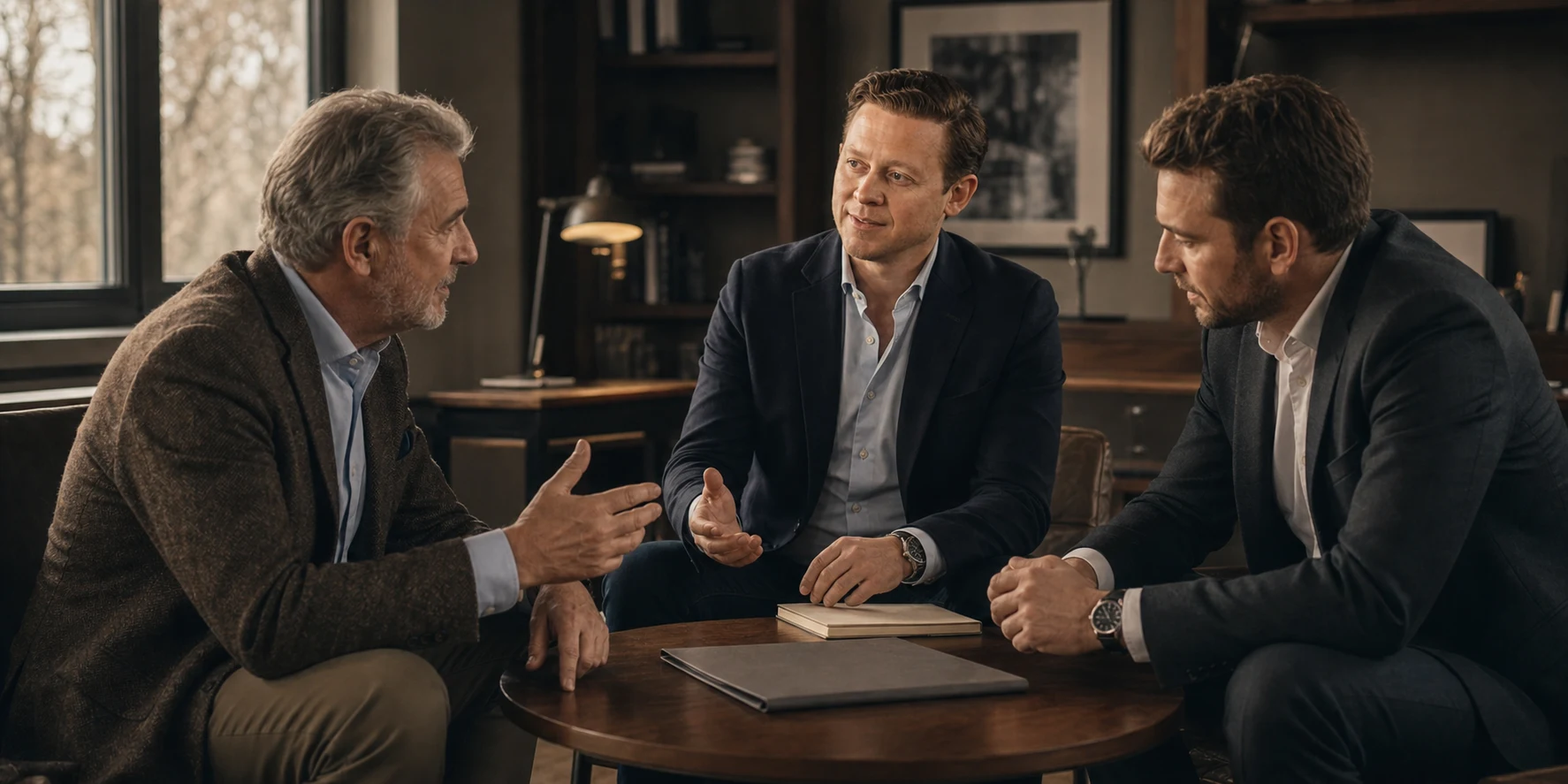 Ein Unternehmer, sein Nachfolger und Marcel Michel im moderierten Gespräch