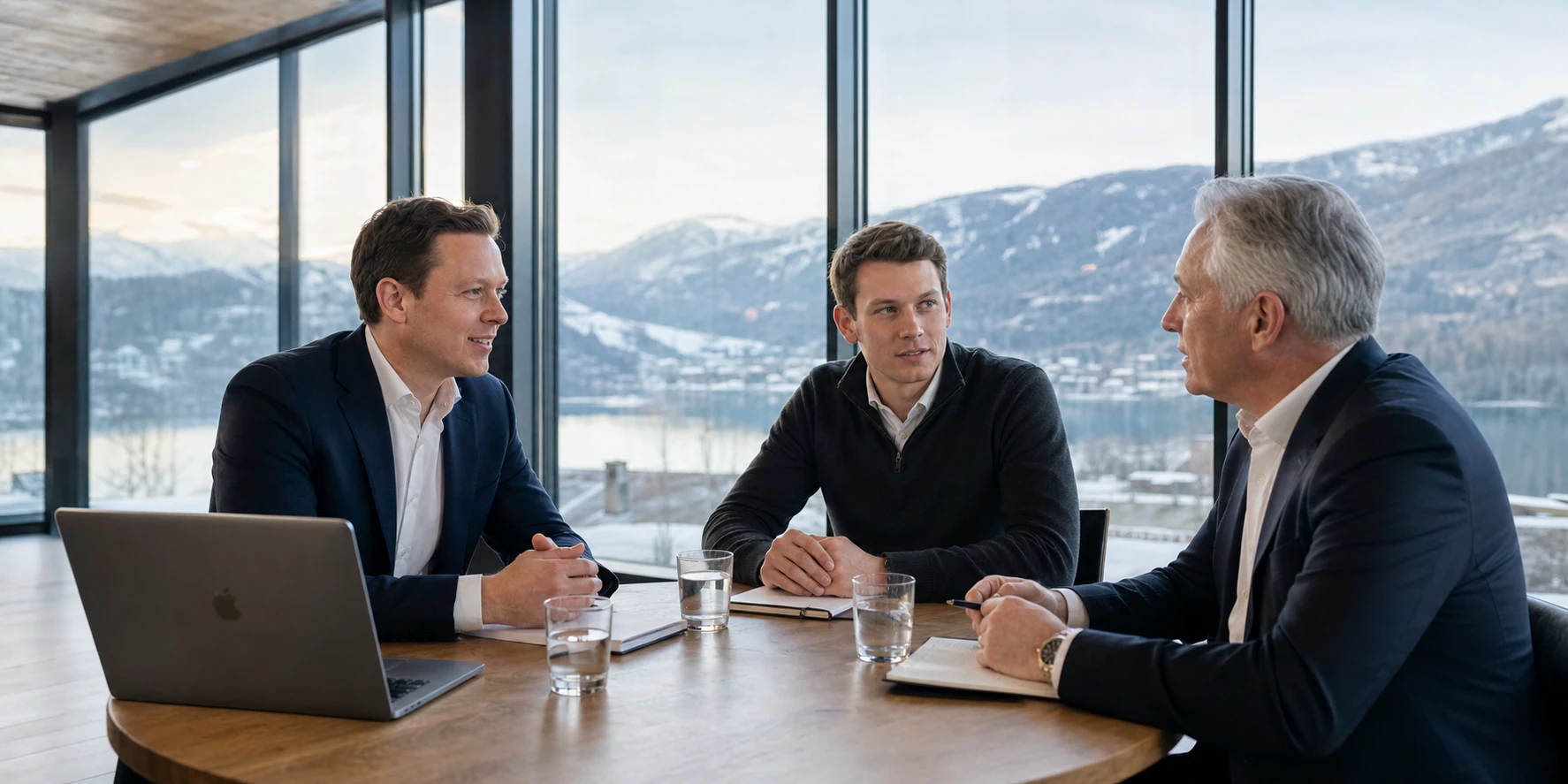 Ein Unternehmer, sein Nachfolger und Marcel Michel im moderierten Gespräch